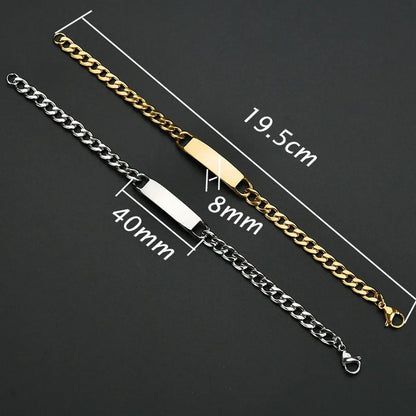 Fashion Geometric 304 Stainless Steel Plating 18K Gold Plated Men'S Bracelets