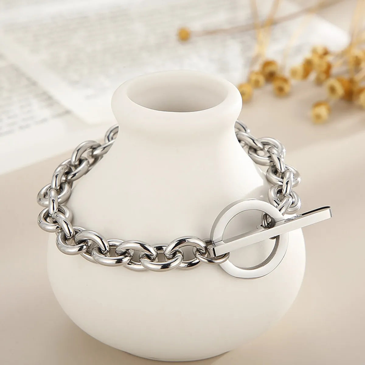 Wholesale Fashion Geometric Stainless Steel Plating Bracelets Necklace