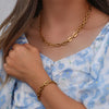 Wholesale Jewelry Fashion Geometric 304 Stainless Steel 18K Gold Plated Plating Bracelets Necklace