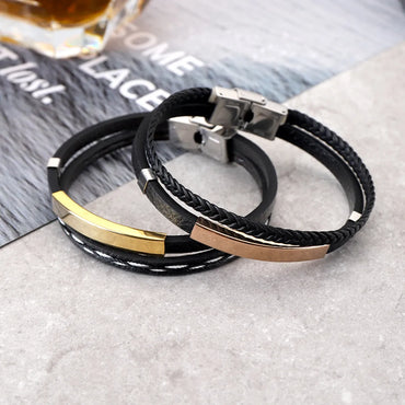 Fashion Geometric Stainless Steel Plating Couple Bracelets