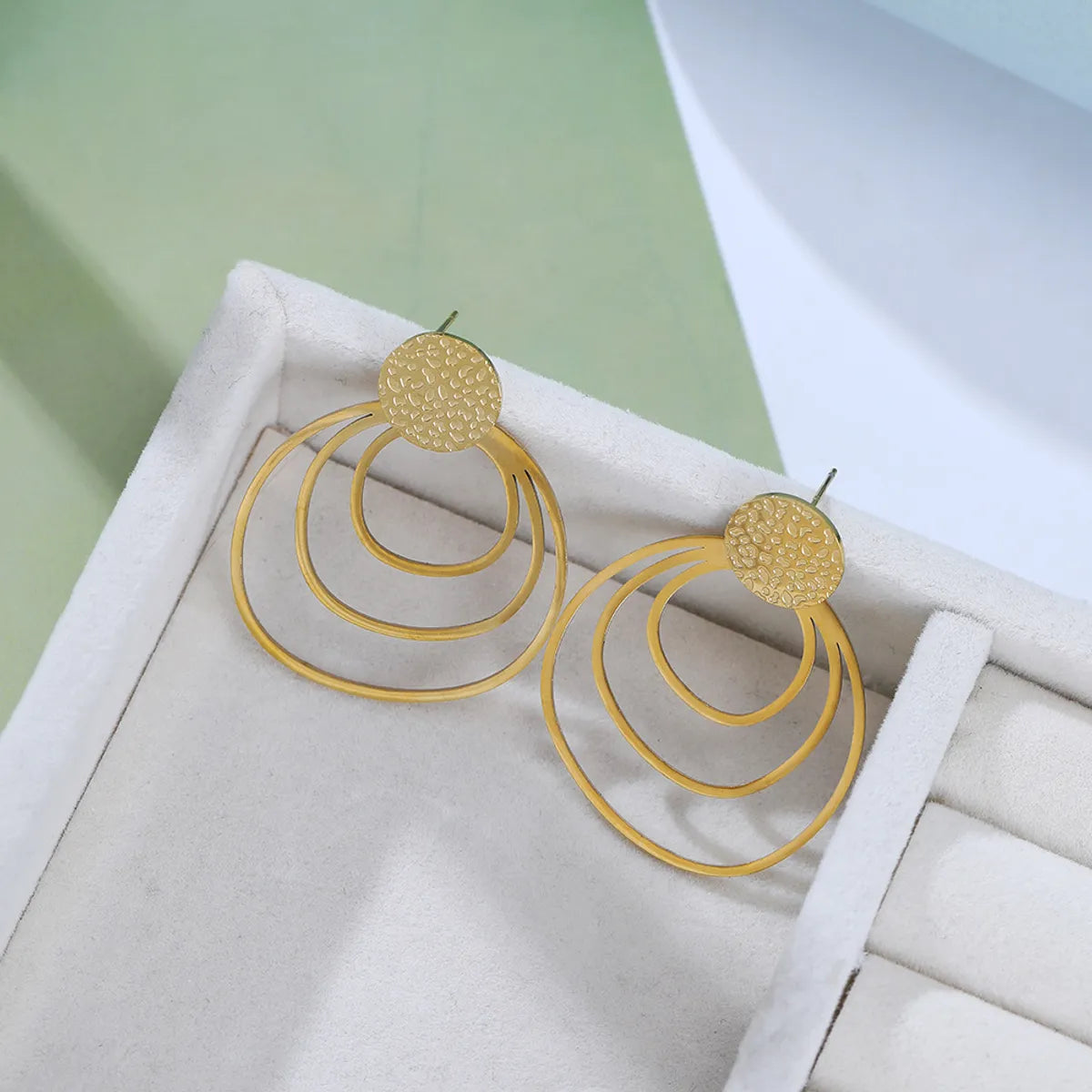 Fashion Geometric Stainless Steel Plating Drop Earrings 1 Pair