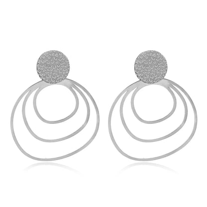 Fashion Geometric Stainless Steel Plating Drop Earrings 1 Pair