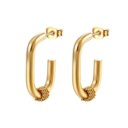 1 Pair Fashion Geometric Plating 201 Stainless Steel 18K Gold Plated Drop Earrings