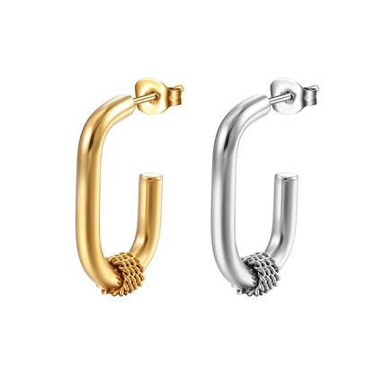 1 Pair Fashion Geometric Plating 201 Stainless Steel 18K Gold Plated Drop Earrings