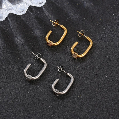 1 Pair Fashion Geometric Plating 201 Stainless Steel 18K Gold Plated Drop Earrings