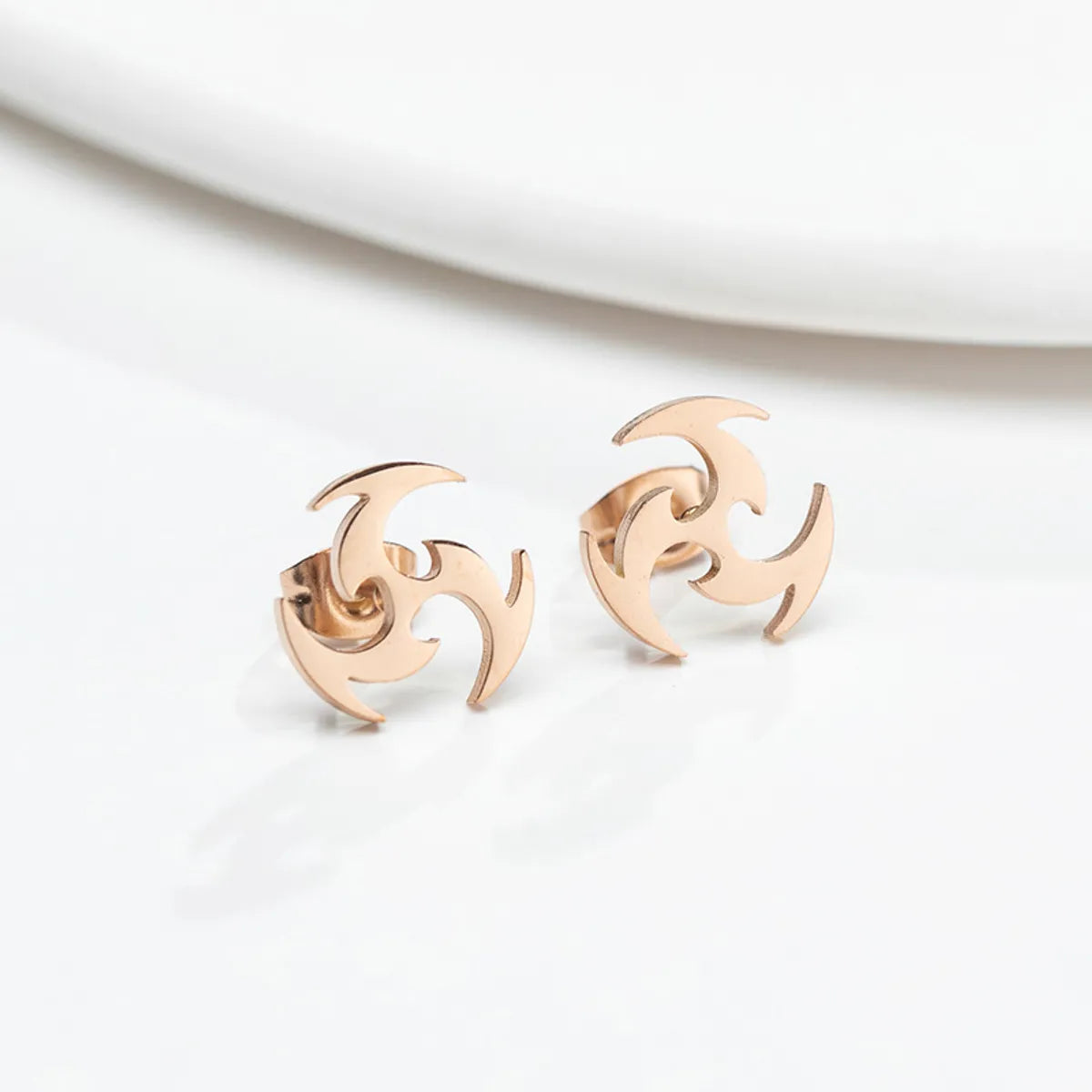 1 Pair Fashion Geometric Plating 304 Stainless Steel 18K Gold Plated Ear Studs