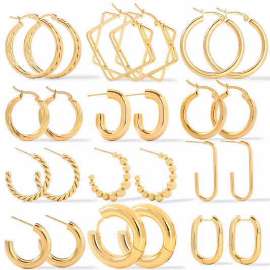 1 Pair Fashion Geometric Plating Stainless Steel Earrings