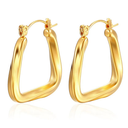 1 Pair Fashion Geometric Plating 201 Stainless Steel 18K Gold Plated Earrings