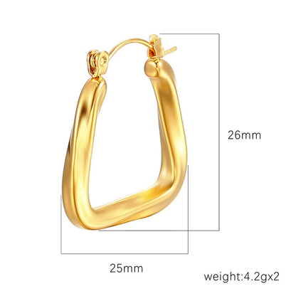 1 Pair Fashion Geometric Plating 201 Stainless Steel 18K Gold Plated Earrings