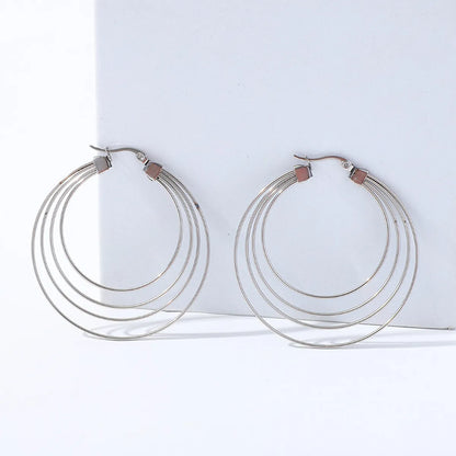 Fashion Geometric Stainless Steel Plating Earrings 1 Pair