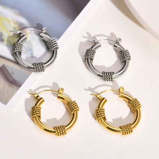 Fashion Geometric Stainless Steel Plating Earrings 1 Pair