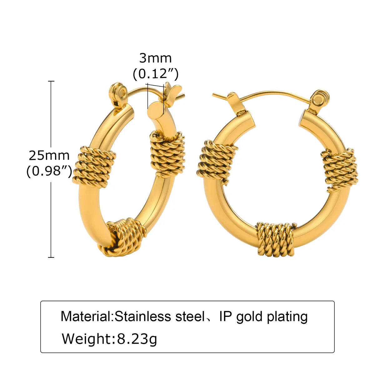 Fashion Geometric Stainless Steel Plating Earrings 1 Pair