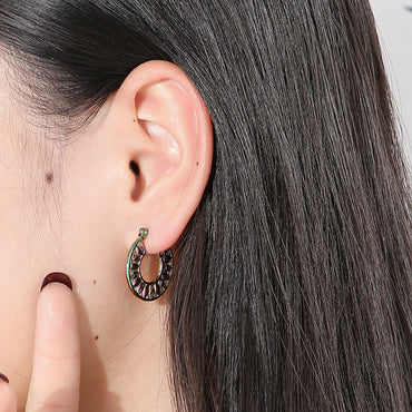 Fashion Geometric Stainless Steel Plating Hoop Earrings 1 Pair