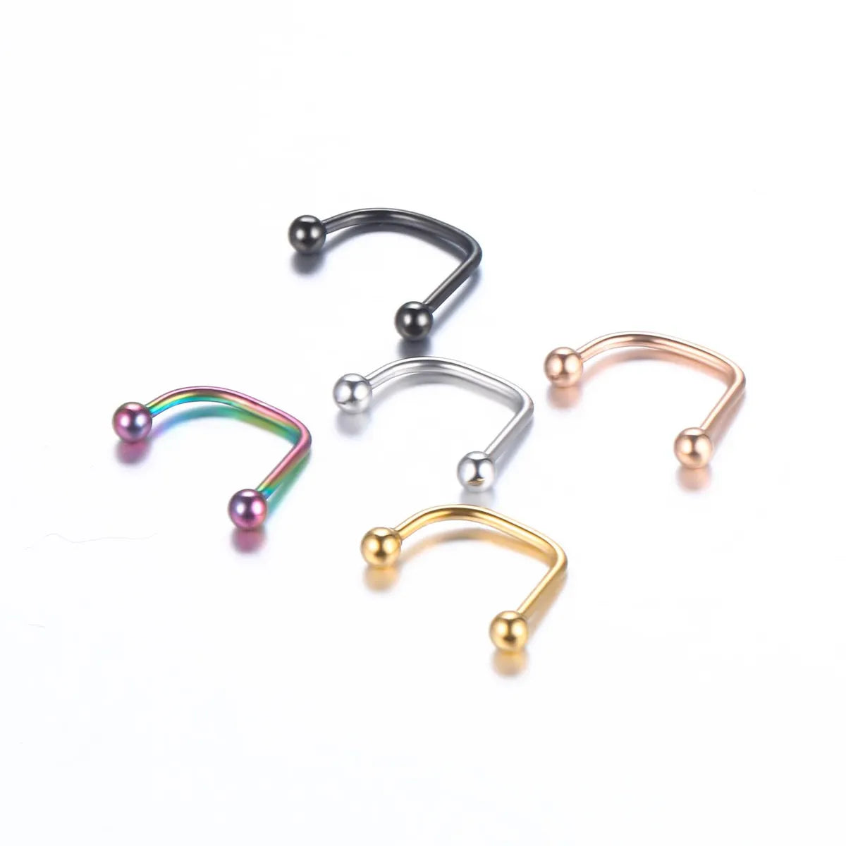 Fashion Geometric Stainless Steel Plating Lip Stud 1 Piece