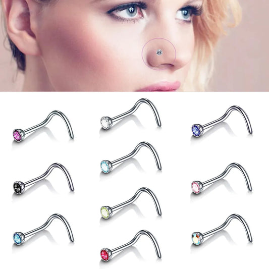 Fashion Geometric Stainless Steel Plating Nose Studs