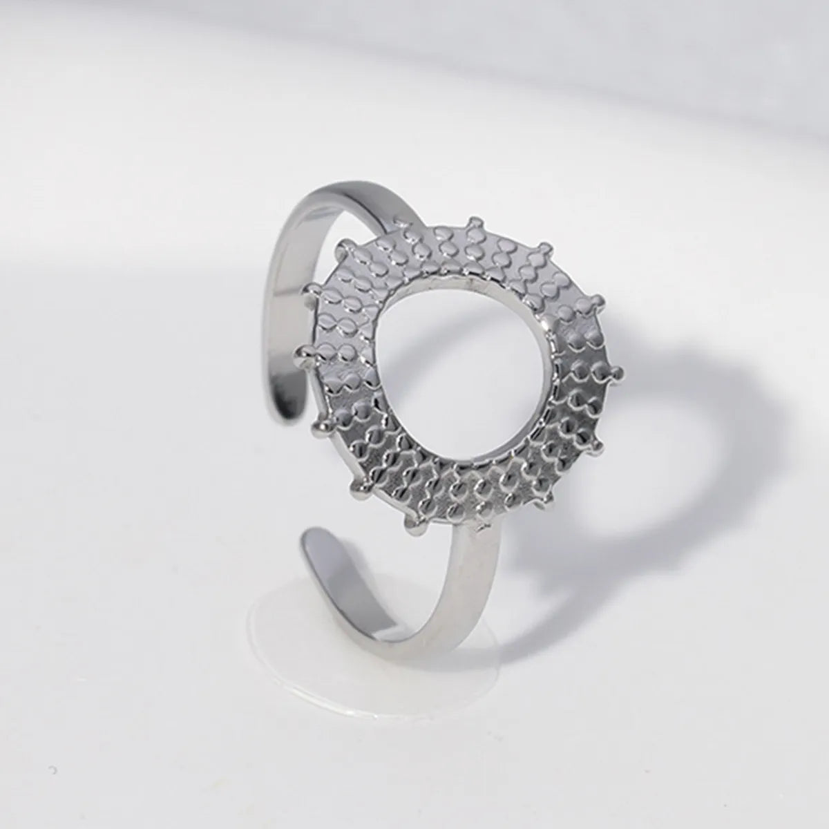 Fashion Geometric Stainless Steel Plating Open Ring