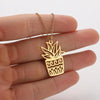 Stainless Steel Fashion Plating Geometric Pendant Necklace