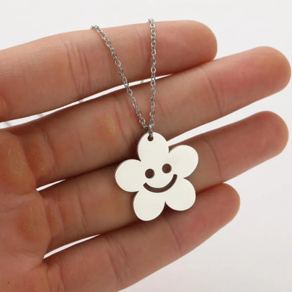 Stainless Steel Fashion Plating Geometric Pendant Necklace