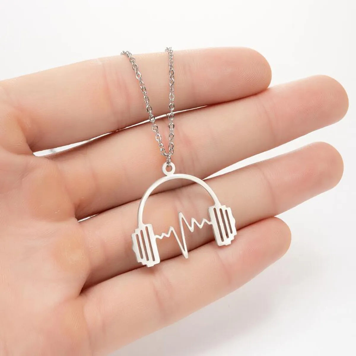 Stainless Steel Fashion Plating Geometric Pendant Necklace