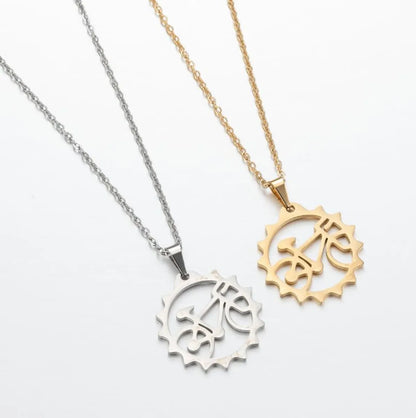 Stainless Steel Fashion Plating Geometric Pendant Necklace