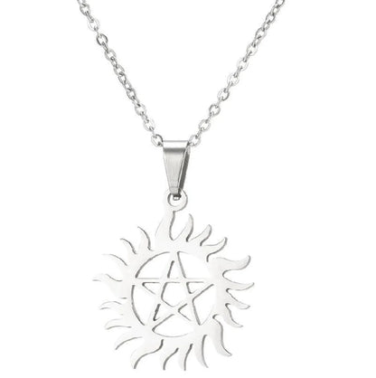 Stainless Steel Fashion Plating Geometric Pendant Necklace