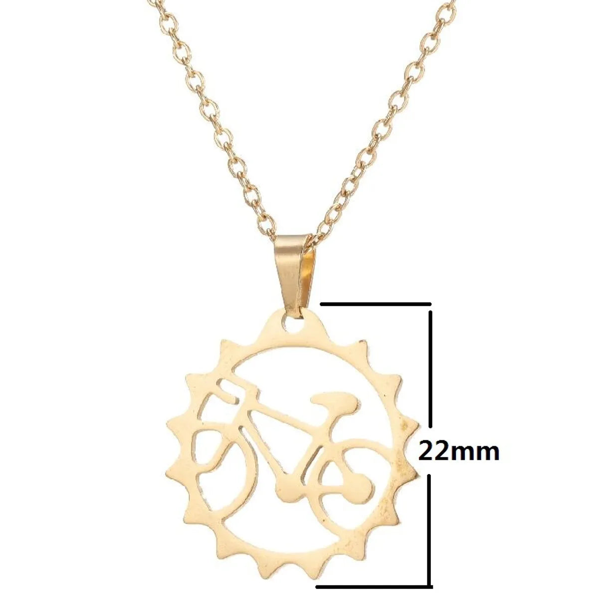 Stainless Steel Fashion Plating Geometric Pendant Necklace