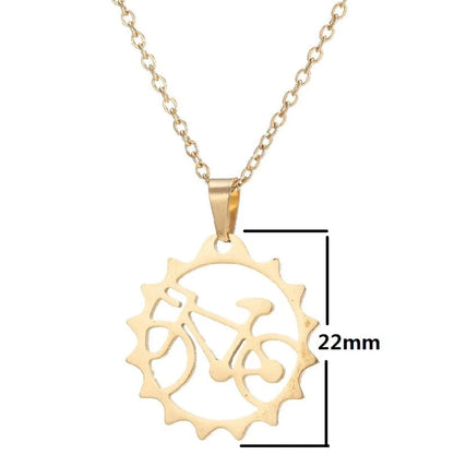 Stainless Steel Fashion Plating Geometric Pendant Necklace