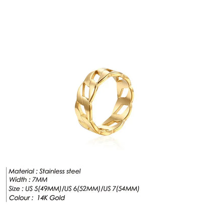 Fashion Geometric Stainless Steel Plating Rings 1 Piece