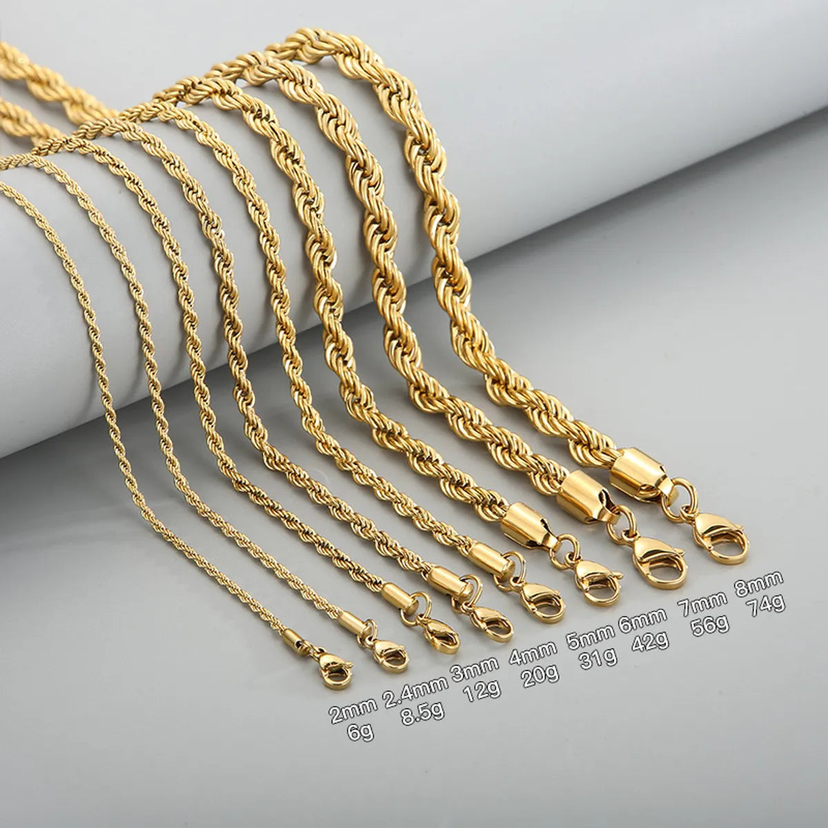 Fashion Geometric Stainless Steel Titanium Steel Plating Gold Plated Necklace