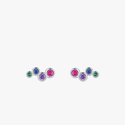 Fashion Geometric Sterling Silver Diamond Zircon Ear Studs 1 Pair