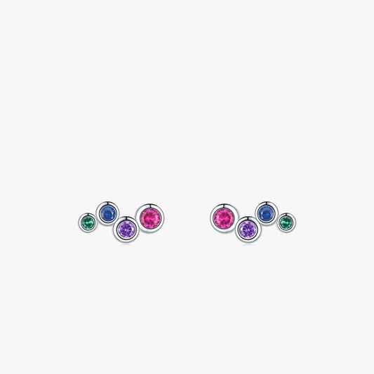 Fashion Geometric Sterling Silver Diamond Zircon Ear Studs 1 Pair