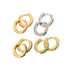 Fashion Geometric Sterling Silver Inlay Zircon Earrings 1 Pair