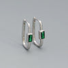 Fashion Geometric Sterling Silver Inlay Zircon Earrings 1 Pair