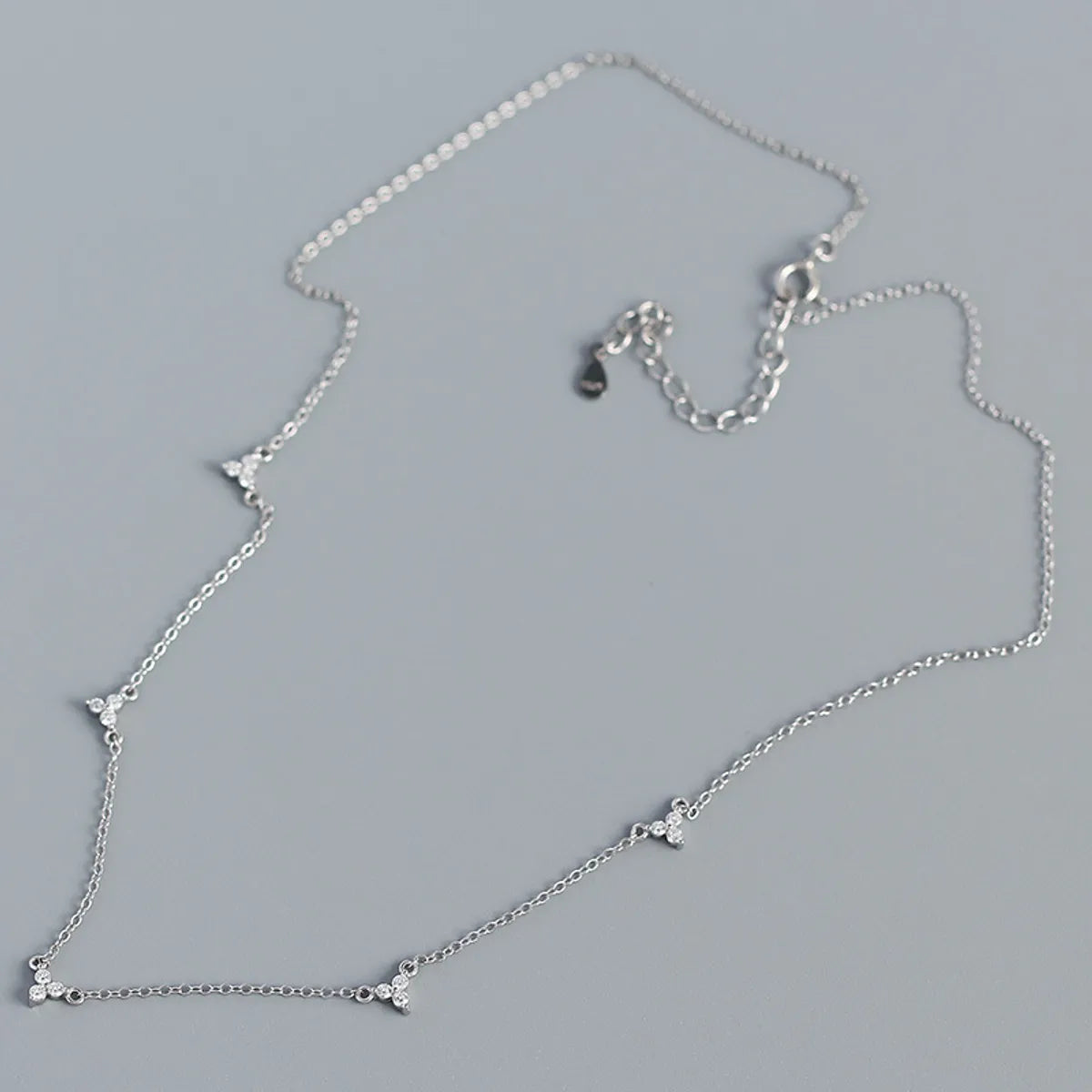 Fashion Geometric Sterling Silver Necklace Plating Metal Zircon 925 Silver Necklaces