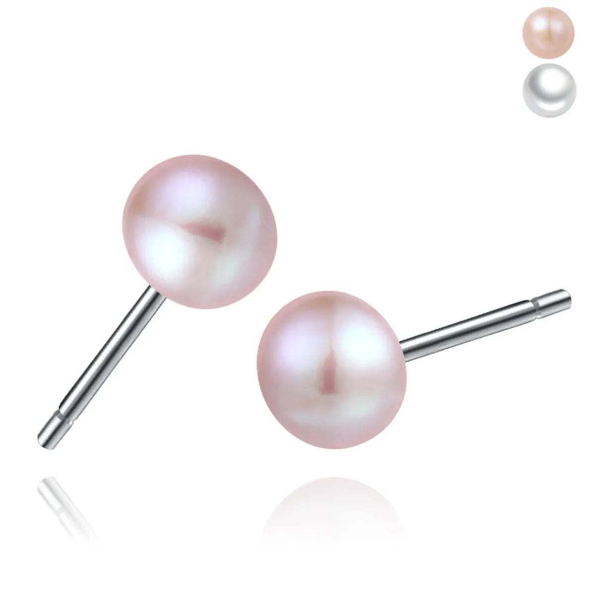 Fashion Geometric Sterling Silver Pearl Ear Studs 1 Pair