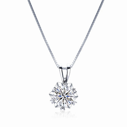 Wholesale Fashion Geometric Sterling Silver Moissanite Pendant Necklace