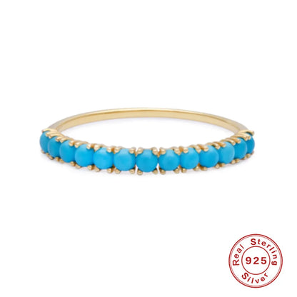 Fashion Geometric Sterling Silver Plating Turquoise Rings