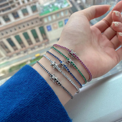 Fashion Geometric Sterling Silver Plating Zircon Bracelets