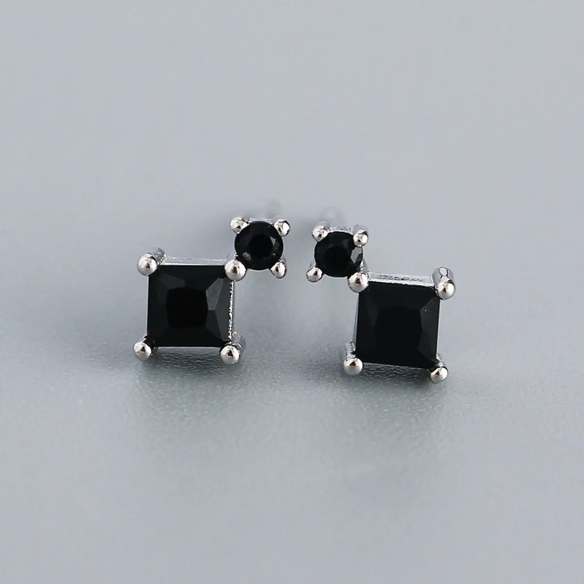 Fashion Geometric Sterling Silver Plating Zircon Ear Studs 1 Pair