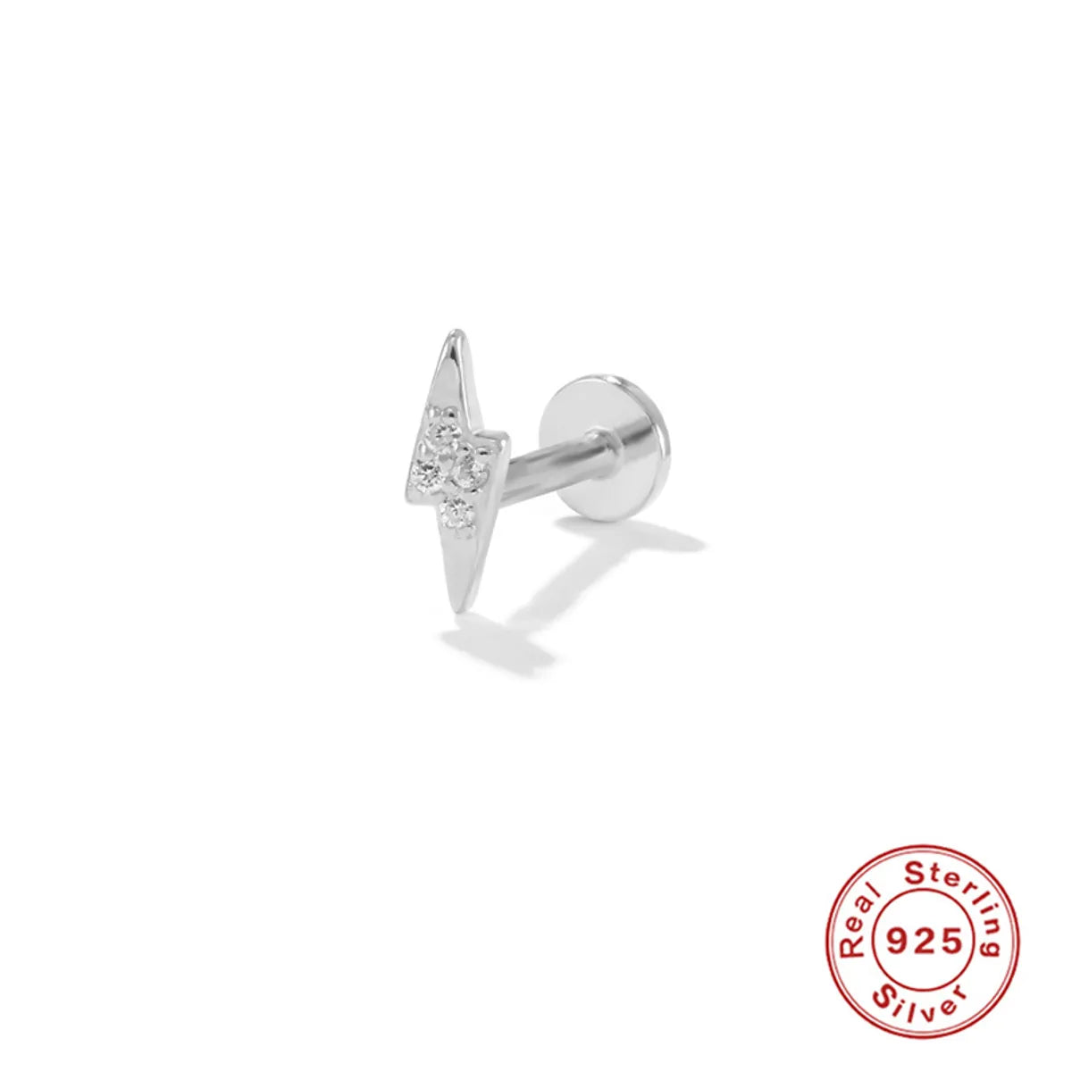 1 Piece Fashion Geometric Plating Sterling Silver Zircon Ear Studs