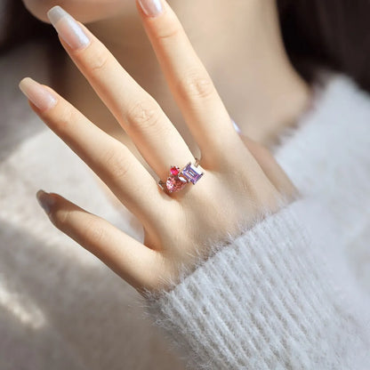 Fashion Geometric Sterling Silver Plating Zircon Rings 1 Piece