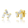 Fashion Geometric Sterling Silver Zircon Ear Studs 1 Pair