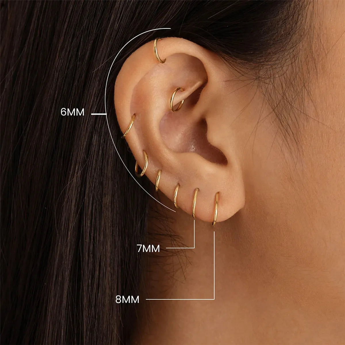 Fashion Geometric Sterling Silver Zircon Ear Studs 1 Piece