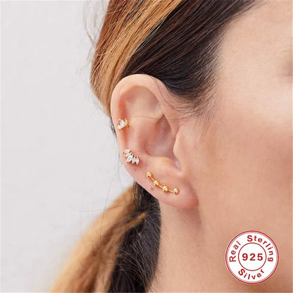 Fashion Geometric Sterling Silver Zircon Ear Studs 1 Piece