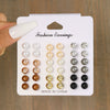 Fashion Geometric Stud Earrings Pearl Electroplated Minimalist Style Unisex Metal