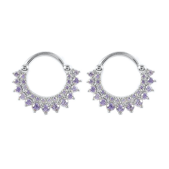 Fashion Geometric Sunflower Earrings With Zircon Silver Needle And Electroplated Copper For Couples