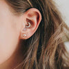 Fashion Geometric Sunflower Earrings With Zircon Silver Needle And Electroplated Copper For Couples