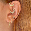 Fashion Geometric Sunflower Earrings With Zircon Silver Needle And Electroplated Copper For Couples