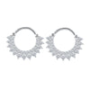Fashion Geometric Sunflower Earrings With Zircon Silver Needle And Electroplated Copper For Couples