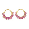 Fashion Geometric Sunflower Earrings With Zircon Silver Needle And Electroplated Copper For Couples